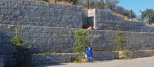 Beautifying a 6m Vertical Excavation with an Architectural Gabion Wall
